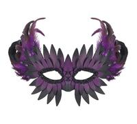 XAGMODSHN Simpatico design leggero decorato con piume a mezzo volto, ideale per feste a tema e sfilate, becco di Halloween