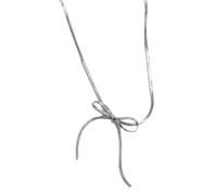 XAGMODSHN Sofisticata collana con dettaglio fiocco sulla clavicola Collana leggera dal design gioielli, perfetta per regalare collana da donna con nodo a farfalla