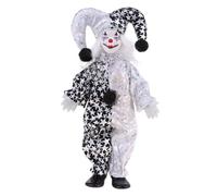 XAGMODSHN Statua Intrattenitore in Ceramica Artigianale Viso Flessibile E Gambe Ornamento Stagionale per La Casa da 12 Pollici con Costume Luminoso Figurina Costume da Clown