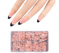 XAGMODSHN Unghie finte a spillo/mandorla, 600 pezzi, a pressione, in acrilico, per estensioni