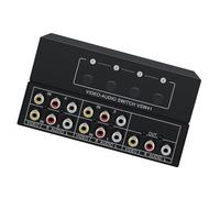 XAGMODSHN Video composito professionale L/R Selettori Box Metal AV Switcher 4Way AV Connessione Senza soluzione di continuità Dispositivo Commutazione Professionale