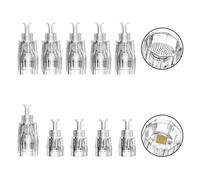 Xahpower 10 Pezzi Aghi Dermapen Nano Pin, Nano-3D/Rund Nano Micro Aghi di Ricambio per Elettrico Dermapen Microneedling, Sacchetti Sigillati e Individuali (Bianco)