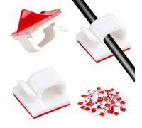 Xahpower 100 Pezzi Clip per Cavi, Fermacavi Adesivi, Organizzatore Cavi per Catena Luminosa, Parete, Scrivania, Casa, Ufficio