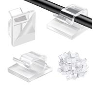 Xahpower 100 Pezzi Clip per Cavi, Fermacavi Adesivi, Organizzatore Cavi per Catena Luminosa, Parete, Scrivania, Casa, Ufficio