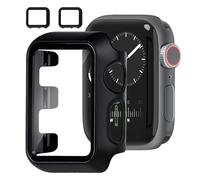 Xahpower 2 Pezzi Cover per Apple Watch Series 3/ Series 2 38mm, Pellicola Protettiva in Vetro Temperato, Resistente ai Graffi e Alle Cadute, Integrata 9H, PC Cover per iWatch 3/2 38mm