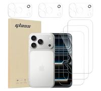 Xahpower Set da 3 pellicole protettive in vetro temperato per iPhone 17 Pro (6,3 pollici) + 3 pellicole protettive per fotocamera - Durezza 9H, anti-graffio, senza bolle, HD chiaro, anti-impronte