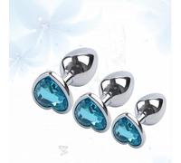 XaiYimee 3 ̶ ̶ ̶ ̶̶ ̶ ̶ ̶ ̶ ̶ ̶ Blu Cristallo a Forma di Cuore Giocattoli in Metallo, Giochi di Formazione e Massaggio, Camera da Letto Strumenti di Coppia