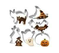 XALFST Formine Biscotti Halloween, Set 6 Pezzi | Stampini Precisi con Bordi Affilati - Tagliabiscotti Festivi Ideali per Decorare Torte, Pasticceria Casalinga e Attività Creative