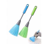 XALFST Set di 2 Spolverini per Polvere con Manico Lungo in Plastica, Piumino per Spolverare in Microfibra Antistatica, Ideale per Pulire Mobili, Tastiere, Casa e Auto Senza Sollevare Polvere