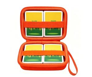 XANAD Custodia per 400 + carte da collezione, adatta per UNO, SKYJO, Pokemon, Phase 10 Junior, Cards Against Humanity Il divertente gioco di carte nero, rosso, Borsa da viaggio（Arancione）