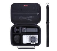 XANAD Custodia rigida da viaggio per Sony Alpha ZV-E10/ZV-E1/ZV-E10 II Vlog e kit di accessori per Vlogger (GP-VPT2 BT) e microfono, con tracolla e tasca a rete per caricabatterie USB, nero