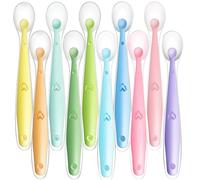 Xanewza 10 cucchiai per bambini in silicone extra morbido con scatola portaoggetti, cucchiai in silicone per la dieta e lo svezzamento, adatti per bambini a partire da 1 mese
