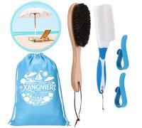 XANGNIER Kit di pennelli per rimuovere la sabbia per spiaggia, vacanze al mare essenziali per bambini e donne, accessori da spiaggia indispensabili per viaggi estivi e campeggio, con ganci da