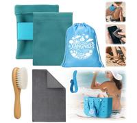 XANGNIER Kit di pennelli per rimuovere la sabbia per spiaggia, vacanze al mare essenziali per bambini e donne, accessori da spiaggia indispensabili per viaggi estivi e campeggio, con ganci da