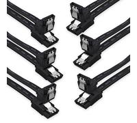 XANHAM Confezione da 6 cavi SATA da 45,7 cm, cavo SATA III, 6 Gbps, angolo di 90 gradi a 180 gradi, per HDD SATA, SSD, driver CD, masterizzatore CD, nero
