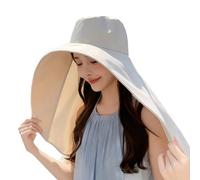 XANHOY Cappello per coda di cavallo con copertura per collo e spalle per adulti, ad asciugatura rapida, per tempo caldo, vacanze, ciclismo, escursionismo, cappello da sole, Beige, 6 7/8/7 1/8