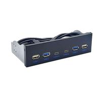 XANHOY Multifunzionale 5.25 "Media Dashboard Pannello frontale USB per PC Desktop 5.25" CD-ROM Bay USB3.0/3.2 19Pin