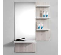 XanitaliaPro Mobile per Parrucchiere con Specchio e Mensole Sospeso in Vari Colori (Wenge)
