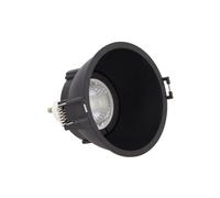 Xanlite Faretto LED a Incasso, in Alluminio, Lampadina GU10 Inclusa, Temperatura 2700 K Luce Bianca Calda, Rotonda Profonda, Colore: Nero