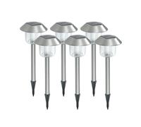 Xanlite PACK6SO1017 - Set di 6 fari solari a LED RGB per esterni, colore cangiante, durata 8 ore, impermeabilità IP44, design bianco moderno