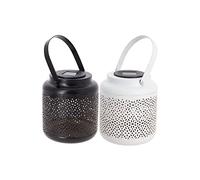 Xanlite - SOLAM - Lanterna solare in metallo - Colore nero o bianco casuale - Temperatura bianco caldo - Autonomia/Tempo di ricarica 8 ore - Portacandela solare - Interno/esterno Metallo interno