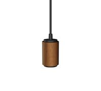 Xanlite Sospensione a portalampada in legno stile vintage, compatibile con attacco E27, cavo 120 cm, 60 W conso max