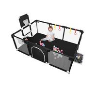 XANNI Parco per bambini, 180 x 120 cm, parco per bambini con 50 palle, con telaio da baseball e calcio Hoop e 4 maniglie, centro attività per bambini e bambini, per interni ed esterni