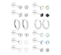 Xanorrg 12 Pairs Per Borchie Assortite E Set Orecchini A Cerchio Delicato Set Orecchini In Acciaio Inossidabile I Bordi Individui Individui E La Combinazione Cerchi