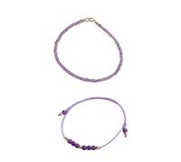 Xanorrg Bracciale Impilabile Ametista Naturale con Perle d'oro per Donne A Strati Eleganti Gioielli Guarigione Spirituale Cristalli Dono Gioielli Unici per Le Donne
