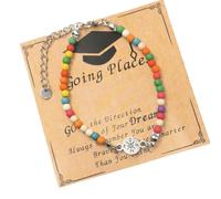 Xanorrg Bracciale Laurea per Pietre Preziose Gioielli Perle Regolabili Regali Inizio Un Universitario con Regali Bracciale Tallone Gradati Laureati