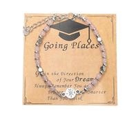 Xanorrg Bracciale Laurea per Pietre Preziose Gioielli Perle Regolabili Regali Inizio Un Universitario con Regali Bracciale Tallone Gradati Laureati