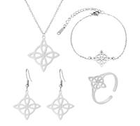 Xanorrg Set Gioielli In Metallo Nodi Stregoneria Collana Con Ciondolo Bracciale Orecchini Collezione Accessori Eleganti Per Donna Collana Irlandese