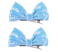 Xansema 2 fiocchi per capelli con paillettes da 10 cm, per ragazze, fiocchi scintillanti per capelli, accessori per donne, adolescenti, ragazze e bambini (azzurro)