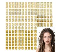 Xanthelle Accessori per capelli, 200 pezzi per dreadlocks perline e anelli per capelli in oro, accessori da festival per donne, bambini o styling dreadlocks