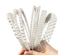 Xanthelle Cerchietto Dirndl, 6 Pezzi Perle Donna, Accessori per Dirndl, Fasce per Capelli con Perle Finte Bianche per Matrimoni, Accessori per Capelli alla Moda