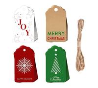 Xanthelle Etichette Regalo Natalizie, 48 Pezzi Etichette di Natale per Regali, Etichette in Carta con Corda, Etichette Auguri Natale, Etichette Regalo