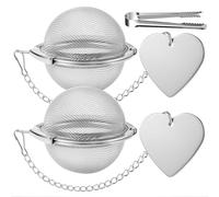 Xanthelle Teaballs, Confezione da 2, infusore per tè in Acciaio Inox, infusore a Sfera e Filtro per tè con Pinza, Accessorio setaccio per spezie, Ideale per Tazze e Cucina