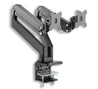Xantron Braccio 2 Monitor 13-35 Pollici, Regolabile in Altezza | Doppio snodo per schermi piatti e curvi, ruotabili, canaline cavi, VESA 75x75/100x100, 15 kg per lato