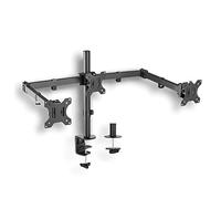Xantron® ECO-E03 Supporto 3 monitor da 13-27 pollici o VESA 75x75 e 100x100 / supporto triplo monitor/braccio monitor scrivania adatto a qualsiasi tavolo - inclusa minuteria di montaggio