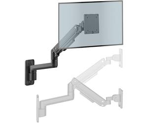Xantron PRO-WallGS - Supporto da parete ergonomico regolabile in altezza, VESA 75 x 75 e 100 x 100 cm, per monitor 1 monitor da 17 a 49 pollici, rotazione a 360 gradi fino a 20 kg