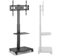 Xantron® Supporto per TV girevole regolabile in altezza per TV fino a 75 pollici [con ripiano] Supporto per TV con rotelle/TV