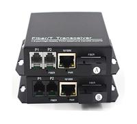 XAOBNIU Telefono Extender - 2 canali PCM Voice Telefono su Fibra Ottica Fino 20Km Ethernet 10 / 100Mbps SC for Fibra monomodale