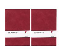 XAoSCd 2 Pezzi Di Quaderni A5 Con Copertina In Pelle, Quaderno Con Copertina Rigida, Quaderno Aziendale, Quaderno Per Riunioni Da 100 Fogli, Quaderno In Pelle Pu Per Ufficio, S,Red