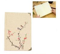 XAoSCd 2 Quaderni, Diario Di Viaggio, Formato A5, Creativo, In Lino, Stile Retrò, Cinese, Cancelleria, Blocco Note Letterario, Diario Spesso, Mappa Del Loto,XADCQW70022-Beige3