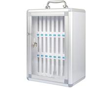 XAoSCd Armadietto per cellulare con scomparti, in lega di alluminio, con serratura e numerazione per l'esame in classe, lavoro in fabbrica, 12 fori, Silver-24 fori