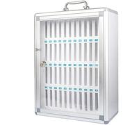 XAoSCd Armadietto per cellulare con scomparti, in lega di alluminio, con serratura e numerazione per l'esame in classe, lavoro in fabbrica, 12 fori, Silver-48 fori