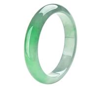 XAoSCd Bracciale Rigido In Giada Da Donna - Gioielli In Pietra Preziosa Di Giadeite Verde Galleggiante Trasparente In Stile Cinese Retrò (60 Mm)