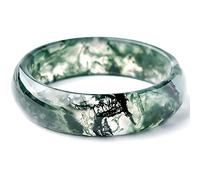 XAoSCd Bracciale Rigido In Giada Verde Per Donna Braccialetti In Agata Naturale Con Erba Acquatica, Regalo Per La Mamma (Onecolor 60Mm)