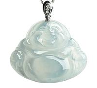 XAoSCd Ciondolo Buddha Di Giada, Collana Di Giadeite Birmana Bianca Naturale Per Gioielli Da Donna, Uomo, Regali Di Compleanno Per La Mamma