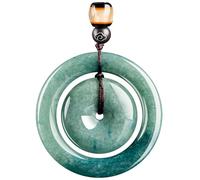 XAoSCd Ciondolo In Giada A 2 Giri Eternal Circle, Collana In Giadeite Certificata Verde Scuro Naturale Di Grado A Per La Pace Interiore (Fibbia Zimu Fibbia Zimu)